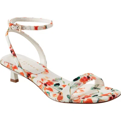 Marc Fisher Ltd Alona Ankle Strap Kitten Heel Sandal In Ivory