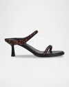 Marc Fisher Ltd Alonde Leopard Calf Hair Sandals In Animal Print