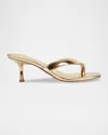 Marc Fisher Ltd Amele Metallic Kitten Thong Slide Sandals