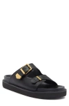 Marc Fisher Ltd Amirra Platform Slide Sandal In Black Leather