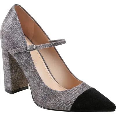 Marc Fisher Ltd Anellie Pointed Toe Pump In Light Grey,black Suede