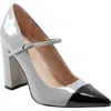 Marc Fisher Ltd Anellie Pointed Toe Pump In Light Grey Patent