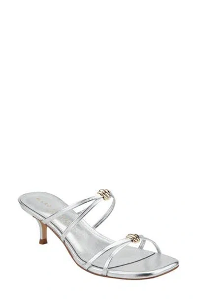 Marc Fisher Ltd Baizel Strappy Slide Sandal In Silver