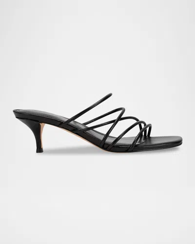 Marc Fisher Ltd Banna Strappy Leather Kitten Slide Sandals
