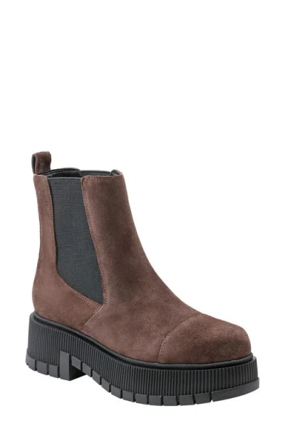 Marc Fisher Ltd Bermuda Lug Sole Chelsea Boot In Dark Brown