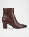 Marc Fisher Ltd Aleea Cap Toe Bootie In Dark Red