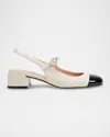 Marc Fisher Ltd Bicolor Mary Jane Slingback Ballerina Pumps In Ivory