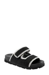 Marc Fisher Ltd Raffia Dual-buckle Sporty Sandals In Black