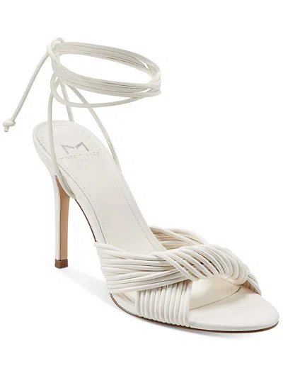 Marc Fisher Ltd Brista Womens Faux Leather Lace-up Heels In White