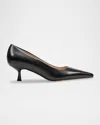 Marc Fisher Ltd Calynna Leather Kitten-heel Pumps In Black