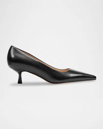 Marc Fisher Ltd Calynna Leather Kitten-heel Pumps In Black