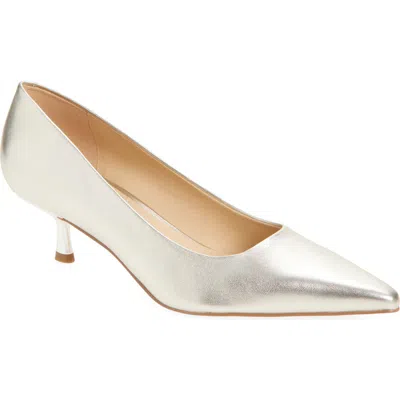Marc Fisher Ltd Calynna Pointed Toe Kitten Heel Pump In Gold