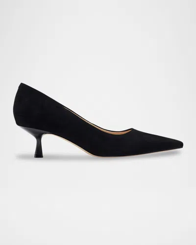 Marc Fisher Ltd Calynna Suede Kitten-heel Pumps In Black