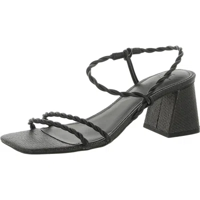 Marc Fisher Ltd Carys Womens Faux Leather Braided Slingback Sandals In Black