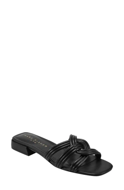 Marc Fisher Ltd Women's Twisted Leather Slides In Black 001