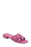 Marc Fisher Ltd Women's Casara Square Toe Interlink Strap Slide Sandals In Medium Pink 660