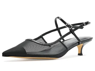 Marc Fisher Ltd Ceddy Slingback Pointed Toe Kitten Heel Pump In Black