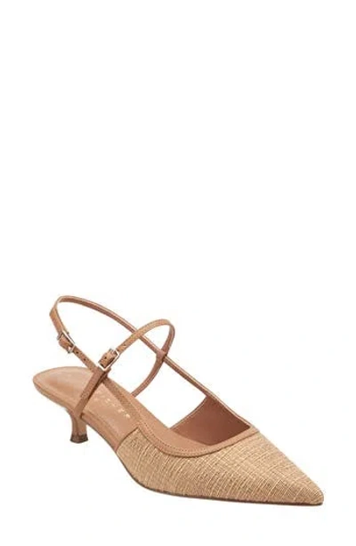 Marc Fisher Ltd Ceddy Slingback Pointed Toe Kitten Heel Pump In Neutral