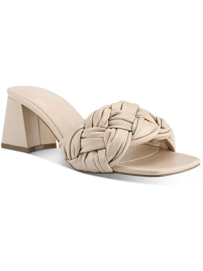 Marc Fisher Ltd Cerita Womens Leather Braided Heel Sandals In Beige