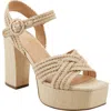 Marc Fisher Ltd Chesse Woven Crisscross Ankle-strap Platform Sandals In Light Natural