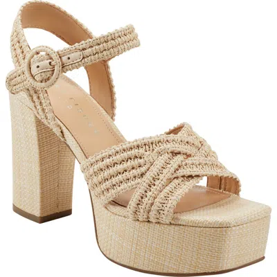 Marc Fisher Ltd Chesse Woven Crisscross Ankle-strap Platform Sandals In Light Natural