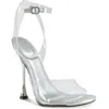 Marc Fisher Ltd Claudie Womens Round Toe Heels Ankle Strap In Silver