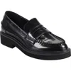 Marc Fisher Ltd Dagman Whipstitch Leather Loafers In Black
