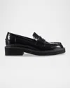 Marc Fisher Ltd Dagman Whipstitch Leather Loafers In Black