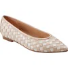 Marc Fisher Ltd Damaria Pointed Toe Flat In Beige/white