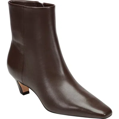 Marc Fisher Ltd Danai Kitten Heel Bootie In Dark Brown Leather