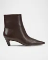 Marc Fisher Ltd Danai Leather Zip Ankle Booties In Brown