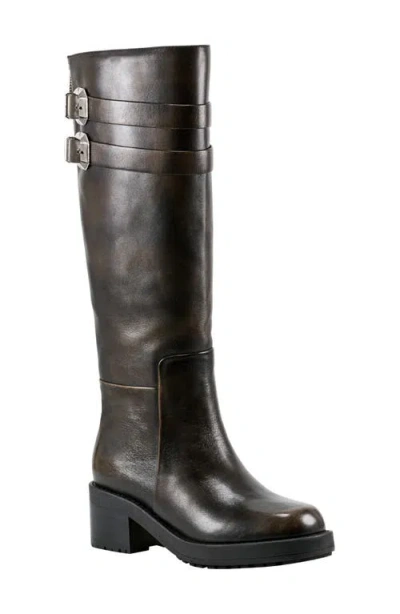 Marc Fisher Ltd Dariya Knee High Riding Boot In Dark Brown Leather