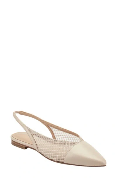 Marc Fisher Ltd Davin Pointed Toe Slingback Flat In Neutral