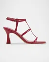 Marc Fisher Ltd Dennie Leather T-strap Slingback Sandals In Pink