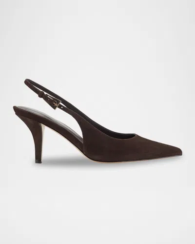Marc Fisher Ltd Dorie Suede Slingback Pumps In Brown