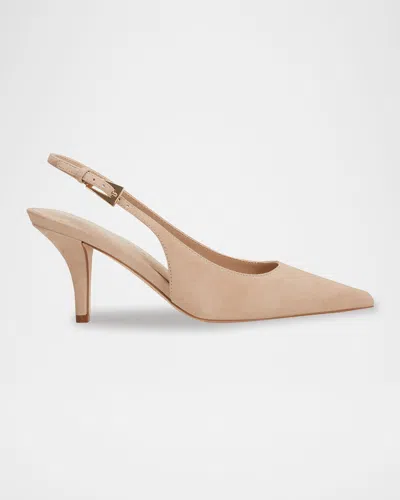 Marc Fisher Ltd Dorie Suede Slingback Pumps In Brown