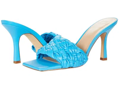 Marc Fisher Ltd Draya Sandals Womens Macaroon Leather Square Toe Jobb1089 In Blue