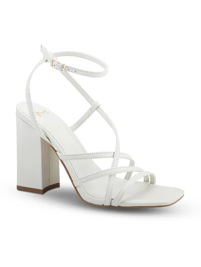 Marc Fisher Ltd Edalyn Womens Strappy Metallic Ankle Strap In White