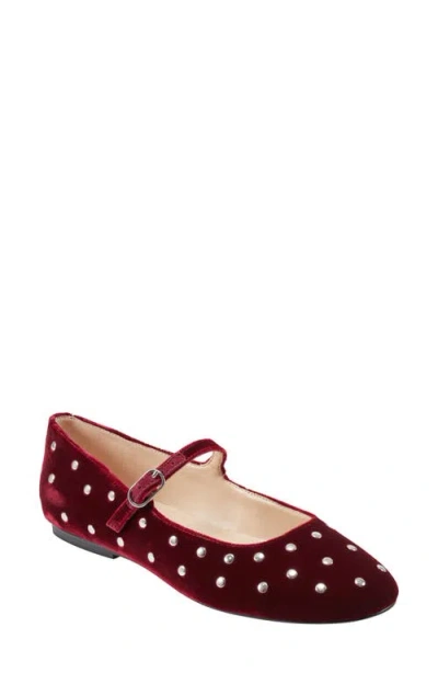 Marc Fisher Ltd Elizza Mary Jane Flat In Dark Red Velvet