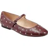 Marc Fisher Ltd Elizza Studded Mary Jane Flat In Red Leather