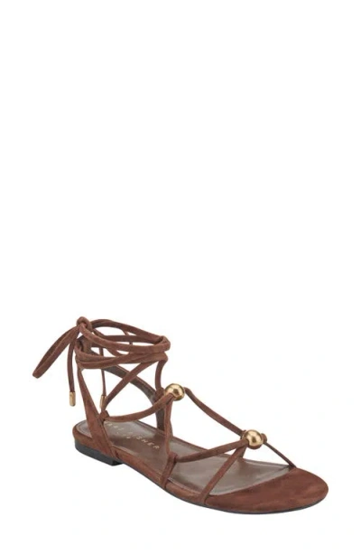 Marc Fisher Ltd Ellan Ankle Wrap Sandal In Brown
