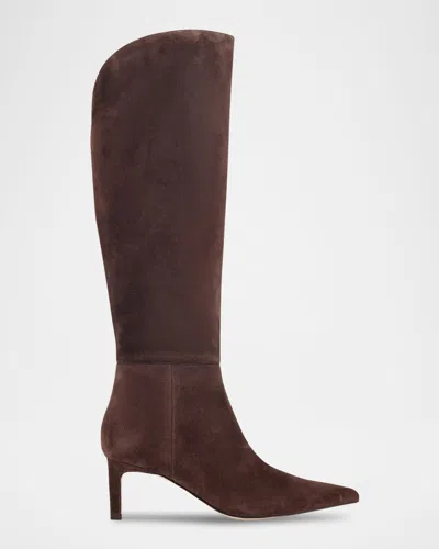 Marc Fisher Ltd Esmee Suede Knee-high Boots In Brown