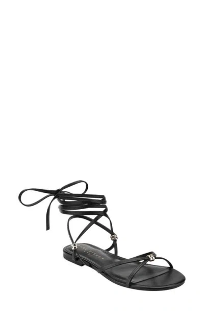 Marc Fisher Ltd Este Ankle Wrap Sandal In Black