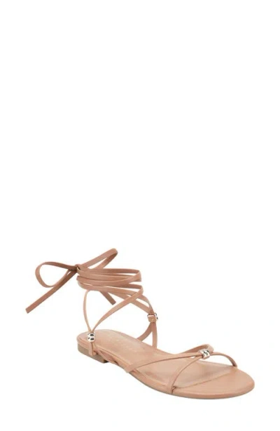 Marc Fisher Ltd Este Ankle Wrap Sandal In Brown