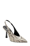 Marc Fisher Ltd Esther Snake-printed Leather Slingback Pumps In White