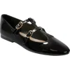 Marc Fisher Ltd Evie T-strap Flat In Black Patent