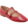 Marc Fisher Ltd Evie T-strap Flat In Red