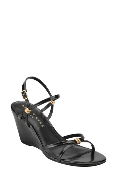 Marc Fisher Ltd Faithy Slingback Wedge Sandal In Black