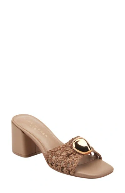 Marc Fisher Ltd Farrel Embellished Square Toe Slide Sandal In Multi