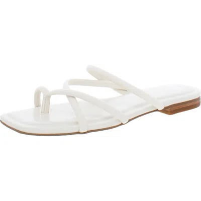 Marc Fisher Ltd Fiada Womens Faux Leather Thong Flip-flops In White